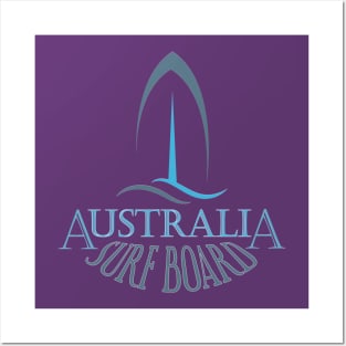 Australia surf board Posters and Art